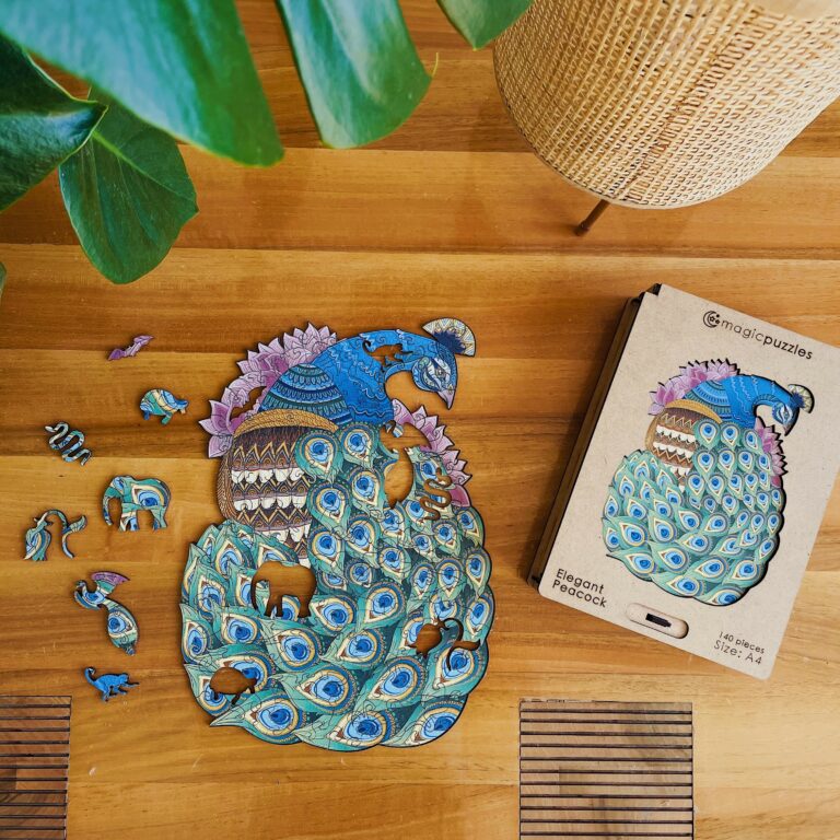 Lubiwood dřevěné puzzle elegant peacock box