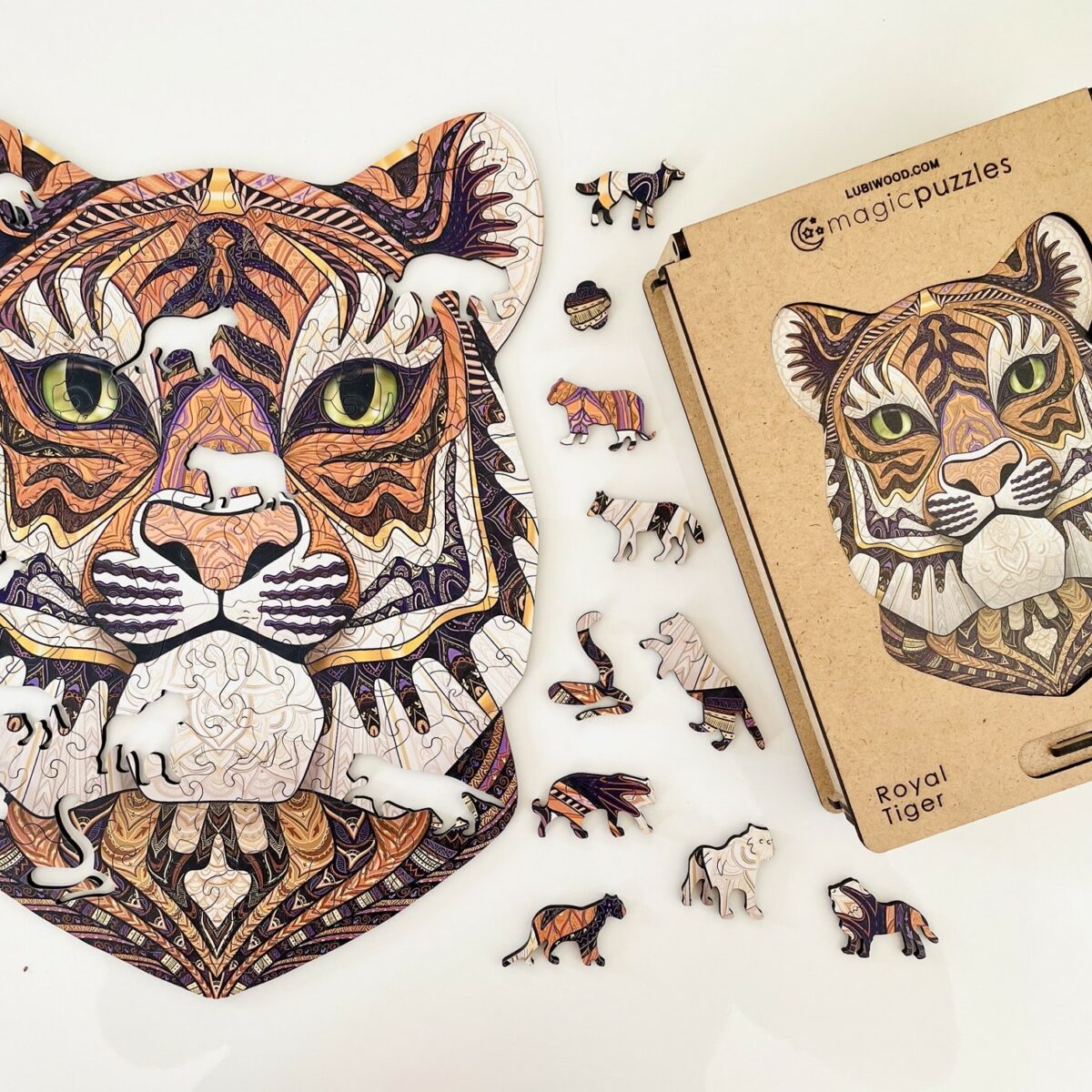 Lubiwood dřevěné puzzle royal tiger box