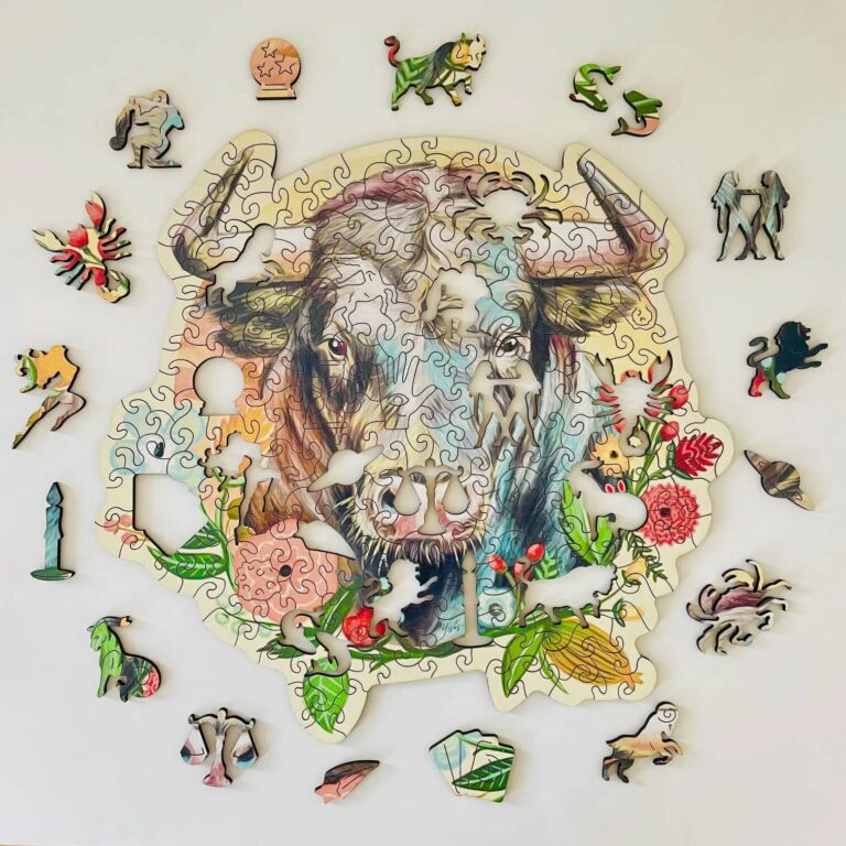 Lubiwood dřevěné puzzle zodiac býk box