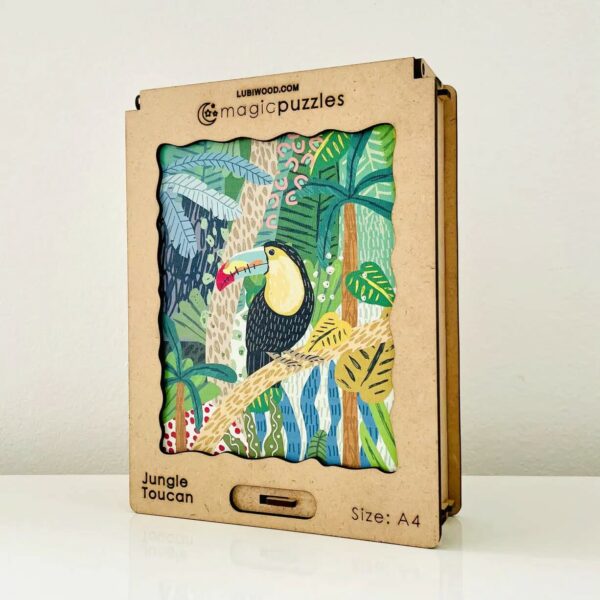 Lubiwood dřevěné puzzle jungle toucan box
