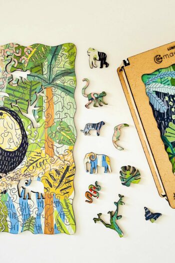 Lubiwood dřevěné puzzle jungle toucan box