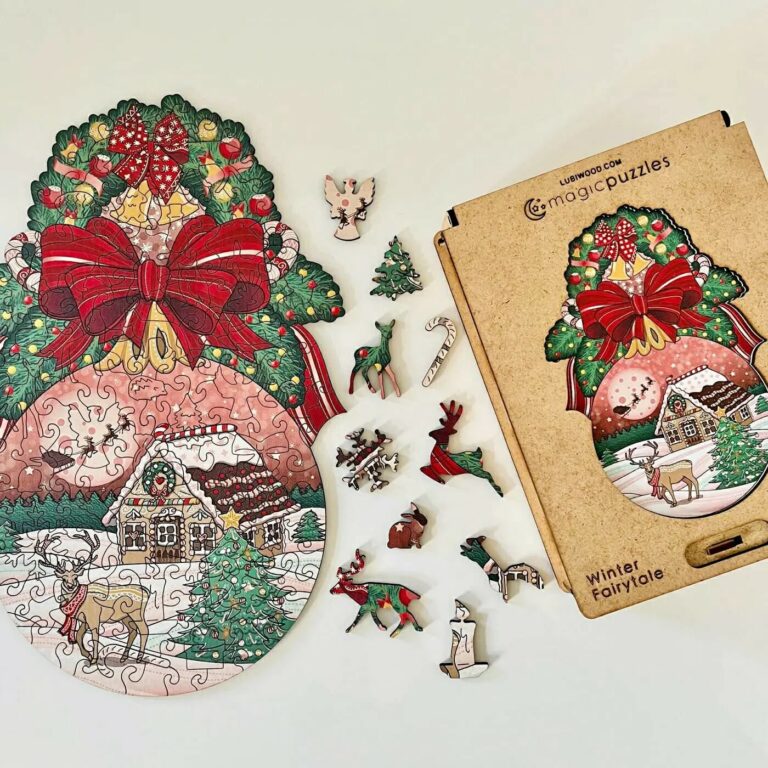 Lubiwood dřevěné puzzle winter fairytale box