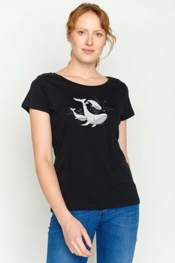 Greenbomb tričko flying whale černé
