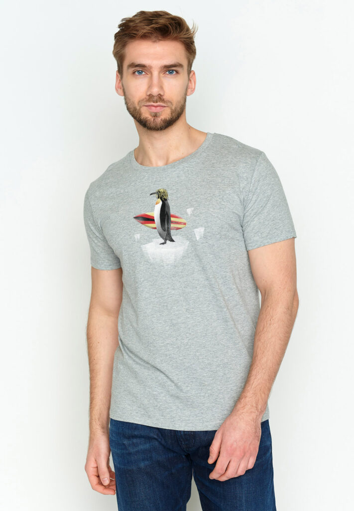 Greenbomb tričko penguin sport grey