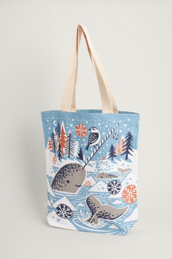 canvas shopper narwhals water