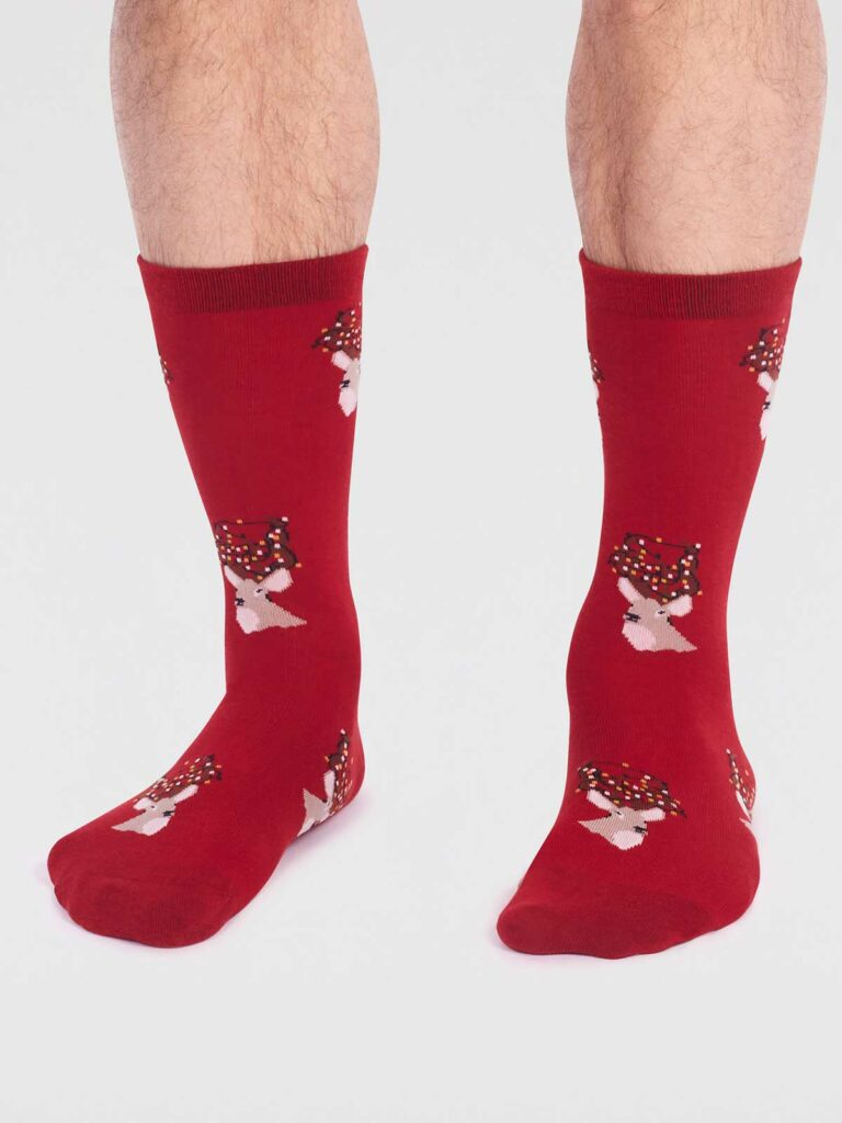 Thought pánské ponožky celyn christmas stag red