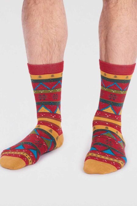 Thought pánské bambusové ponožky casper christmas red