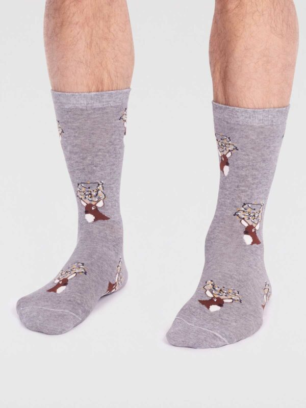 Thought pánské ponožky celyn christmas stag grey