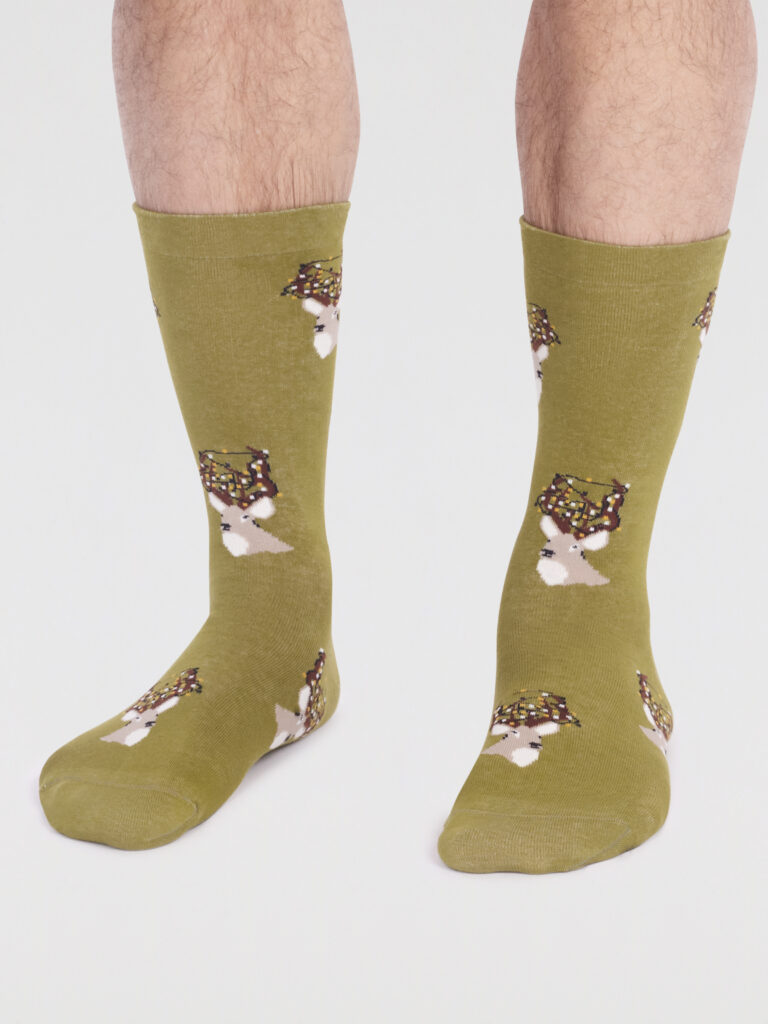 Thought pánské ponožky celyn christmas stag green