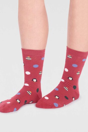 Thought dámské bambusové ponožky neva penguin red