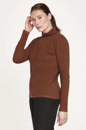 Thought top polo chestnut