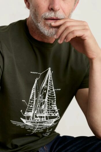 Seasalt Cornwall tričko midwatch boat sketch