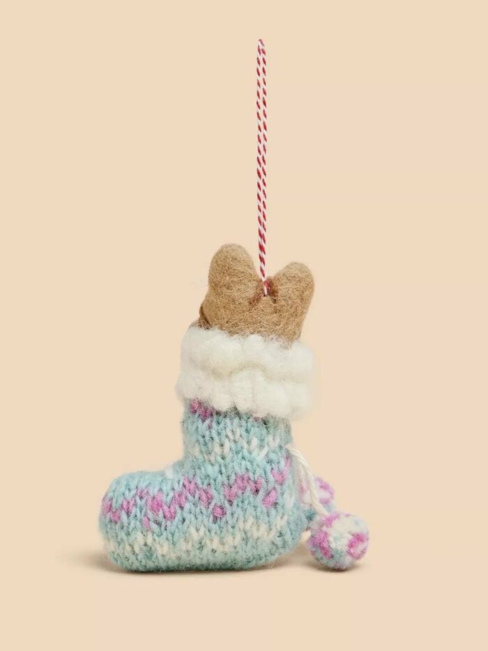 White Stuff ozdoba na stromeček cat in a stocking