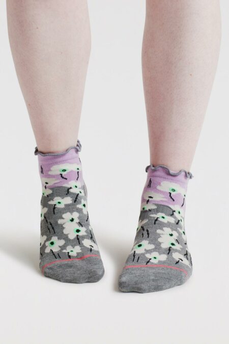 Thought kotníkové ponožky floral grey