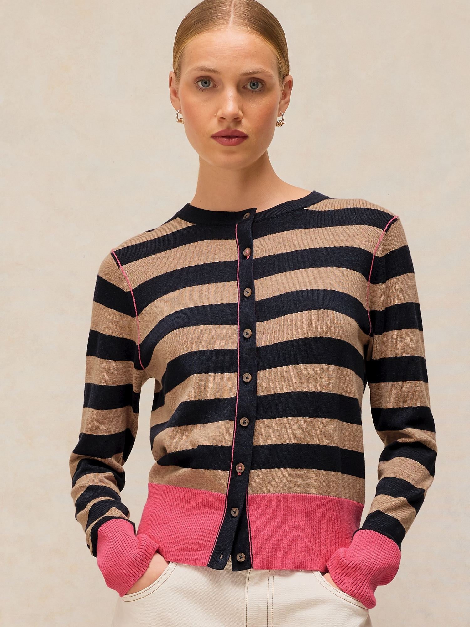 Kardigan Lois Stripe Navy